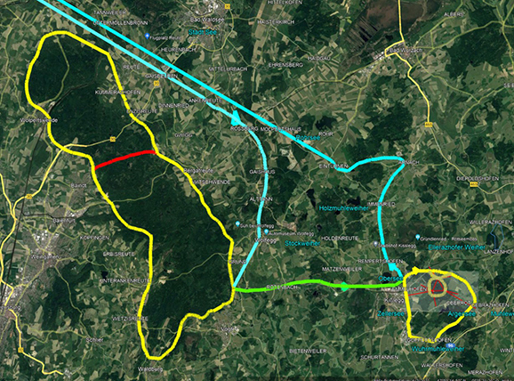 01 Haller Gesamtflugstrecke Altdorfer Wald u. WKA Kißlegg