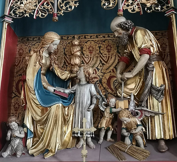 04Josef der Zimmermann in einem neugotischen Altar in Ingoldingen