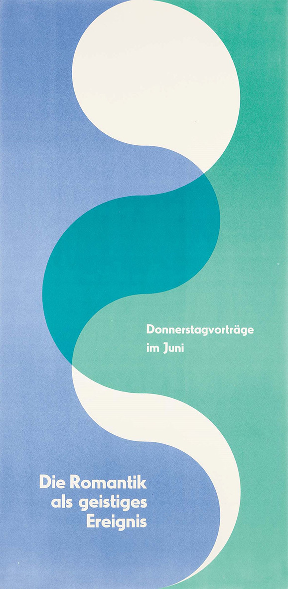 10Otl Otl Aicher Die Romantik als geistiges Ereignis Plakat fuer die vh ulm 1957 Florian Aicher HfG Archiv Museum Ulm