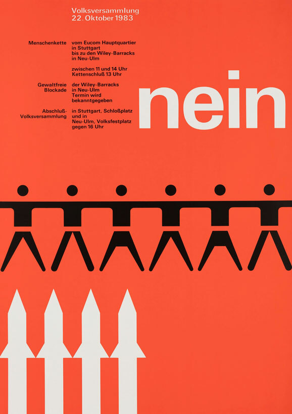 Otl Aicher Nein Volksversammlung 1983 1983 c Florian Aicher HfG Archiv Museum Ulm