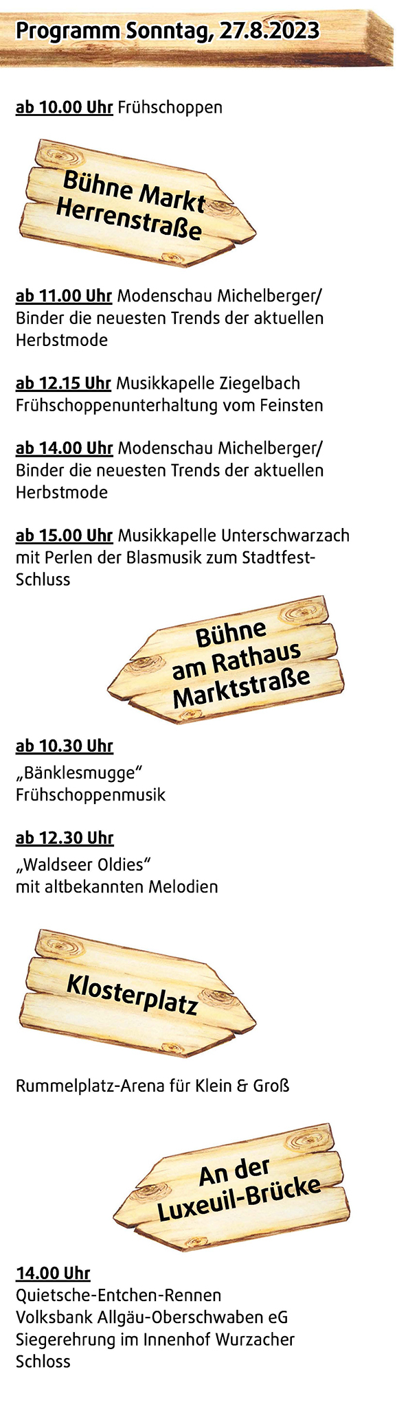 Stadtfest Programm so